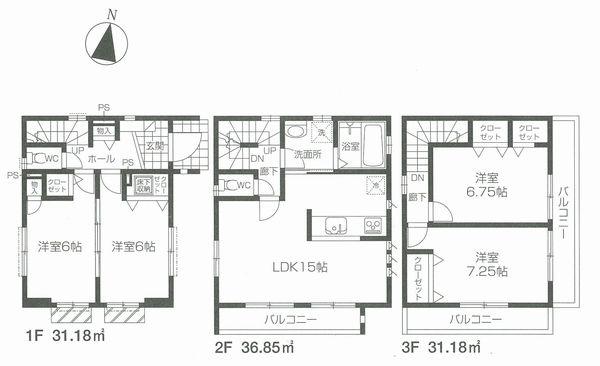 Floor plan. 39,800,000 yen, 4LDK, Land area 77.27 sq m , Building area 99.21 sq m