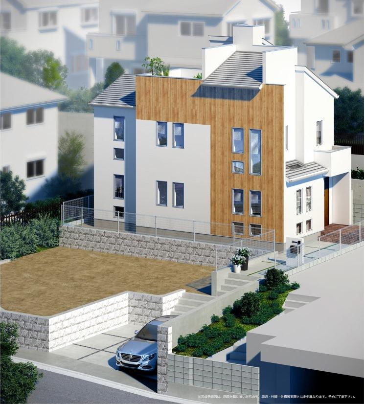 Rendering (appearance). Stylish appearance to become a quiet residential area. Rendering