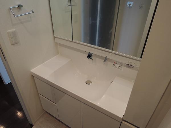 Wash basin, toilet. Interior