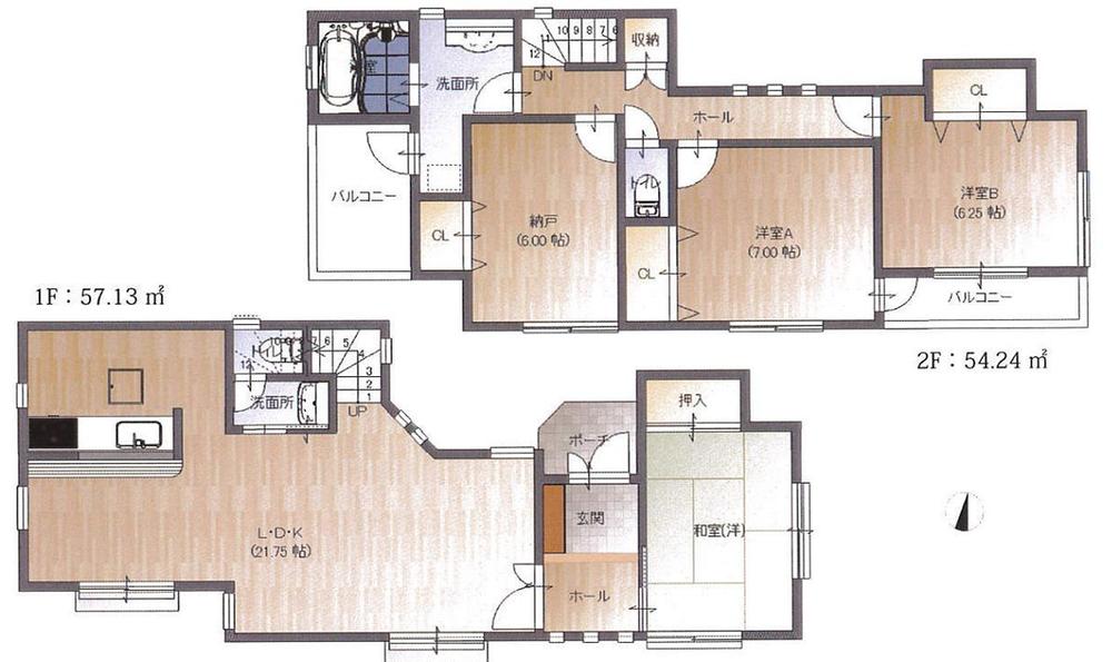 Floor plan. 34,800,000 yen, 4LDK, Land area 132.98 sq m , Building area 111.37 sq m