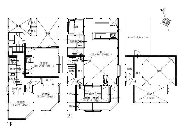 Floor plan. 54,800,000 yen, 4LDK, Land area 95.37 sq m , Building area 114.27 sq m floor plan