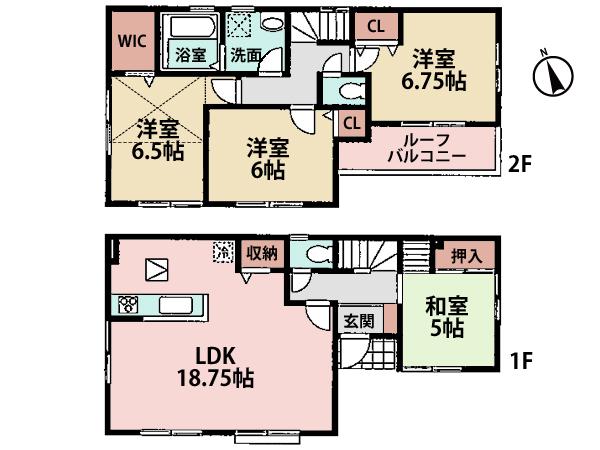 Floor plan. (4 Building), Price 30,800,000 yen, 4LDK, Land area 93.97 sq m , Building area 99.36 sq m