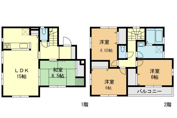 Floor plan. (Building 2), Price 31,800,000 yen, 4LDK, Land area 92.21 sq m , Building area 94.39 sq m
