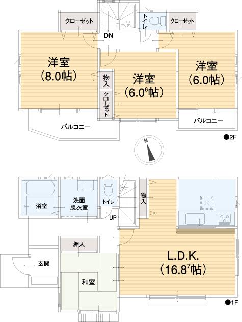 Floor plan. 38,800,000 yen, 4LDK, Land area 128.9 sq m , Building area 98.95 sq m floor plan