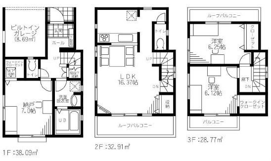 Floor plan. 25,800,000 yen, 2LDK+S, Land area 71.26 sq m , Building area 99.77 sq m