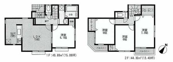 Floor plan. 42,800,000 yen, 4LDK, Land area 100.02 sq m , Building area 94.19 sq m