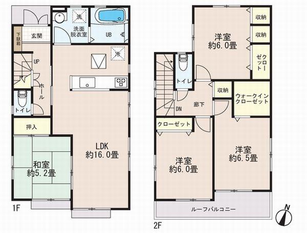 Floor plan. 34,800,000 yen, 4LDK, Land area 131.3 sq m , Building area 98.53 sq m