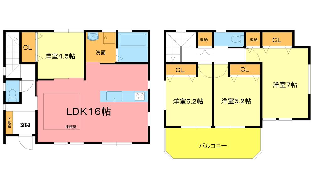 Floor plan. (D), Price 41,800,000 yen, 4LDK, Land area 121.51 sq m , Building area 93.98 sq m