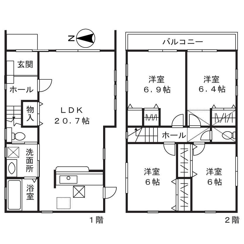 Floor plan. 38,300,000 yen, 4LDK, Land area 132.45 sq m , Building area 100.84 sq m