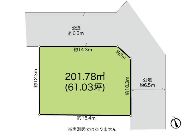 Compartment figure. Land price 37,800,000 yen, Open impression have per land area 201.78 sq m corner lot! Site area of about 61 square meters!