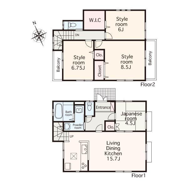 Floor plan. 43,800,000 yen, 4LDK, Land area 129.97 sq m , Building area 96.05 sq m