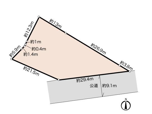 Compartment figure. Land price 110 million yen, Land area 597 sq m site area of about 180 square meters!