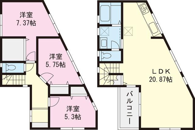 Floor plan. 29,800,000 yen, 3LDK, Land area 128.84 sq m , Building area 91.7 sq m
