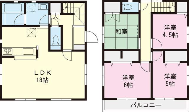 Floor plan. 29,800,000 yen, 4LDK, Land area 185 sq m , Building area 90.72 sq m
