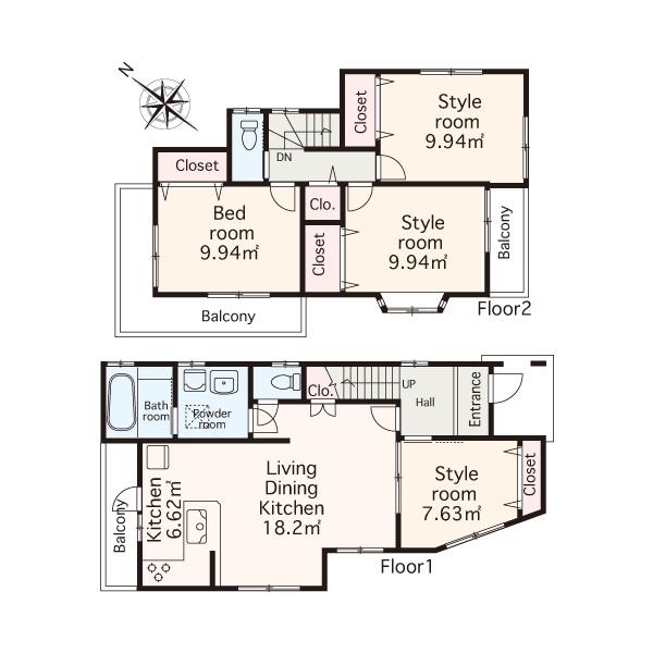 Floor plan. 33,800,000 yen, 4LDK, Land area 140.46 sq m , Building area 96.19 sq m