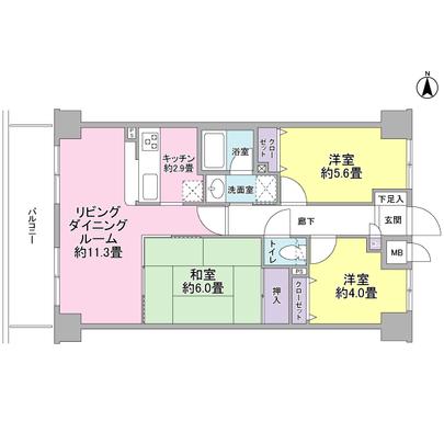 Floor plan. This floor plan type of 3LDK type