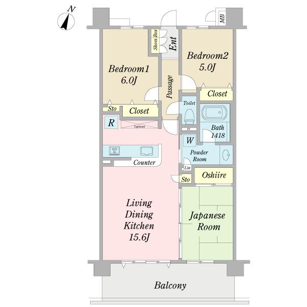 Floor plan. 3LDK, Price 22,800,000 yen, Occupied area 70.56 sq m , Balcony area 12.6 sq m 70 sq m 3LDK