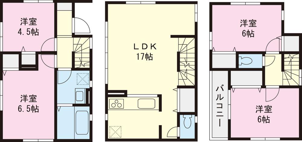Floor plan. (1 Building), Price 34,800,000 yen, 4LDK, Land area 80.55 sq m , Building area 92.73 sq m