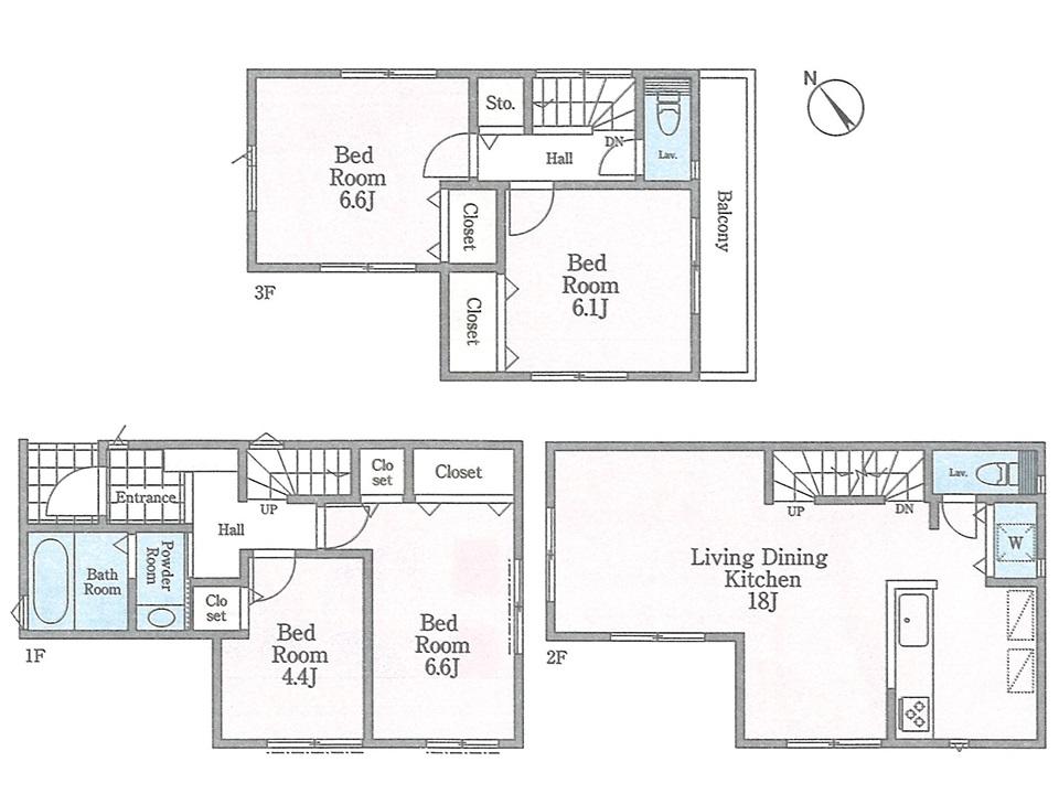 Floor plan. (10 Building), Price 37,800,000 yen, 4LDK, Land area 73.38 sq m , Building area 99.15 sq m