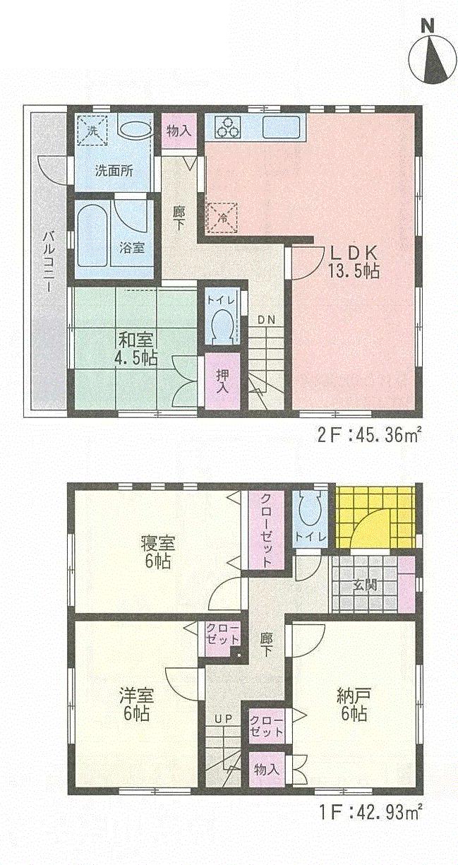Floor plan. 30,800,000 yen, 4LDK, Land area 93.2 sq m , Building area 89.1 sq m 2 Building