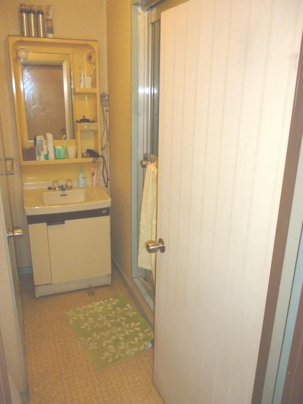 Wash basin, toilet. Washroom