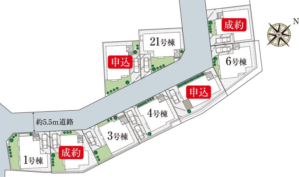 The entire compartment Figure. I was born in company housing site "L'Oceanografic down Village Totsuka south II Rivera" airy subdivision
