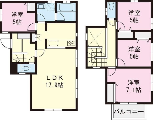 Floor plan. 39,800,000 yen, 4LDK, Land area 101.92 sq m , Building area 93.57 sq m