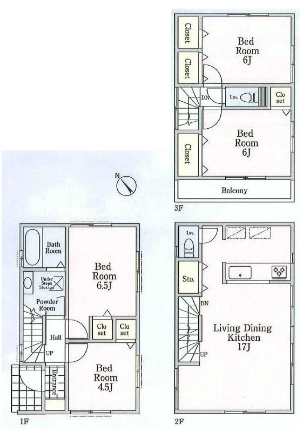 Floor plan. (7 Building), Price 34,800,000 yen, 4LDK, Land area 60.1 sq m , Building area 93.56 sq m