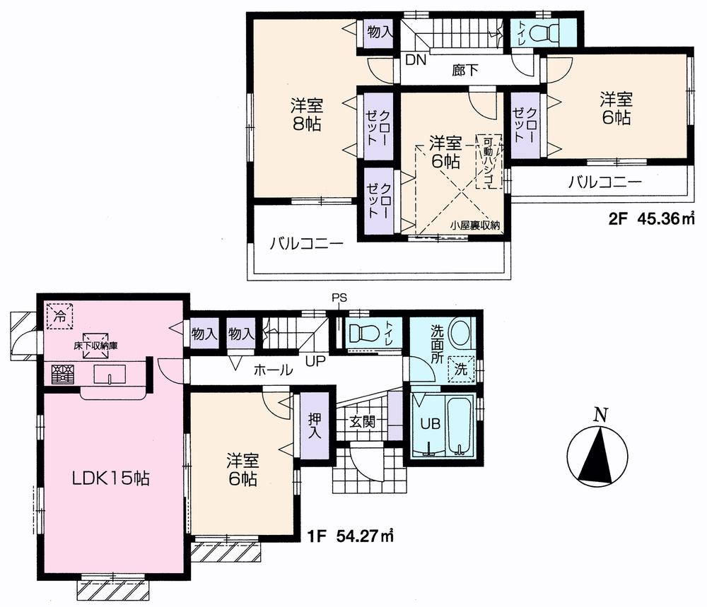 Floor plan. 32,800,000 yen, 4LDK, Land area 150.31 sq m , Building area 99.63 sq m