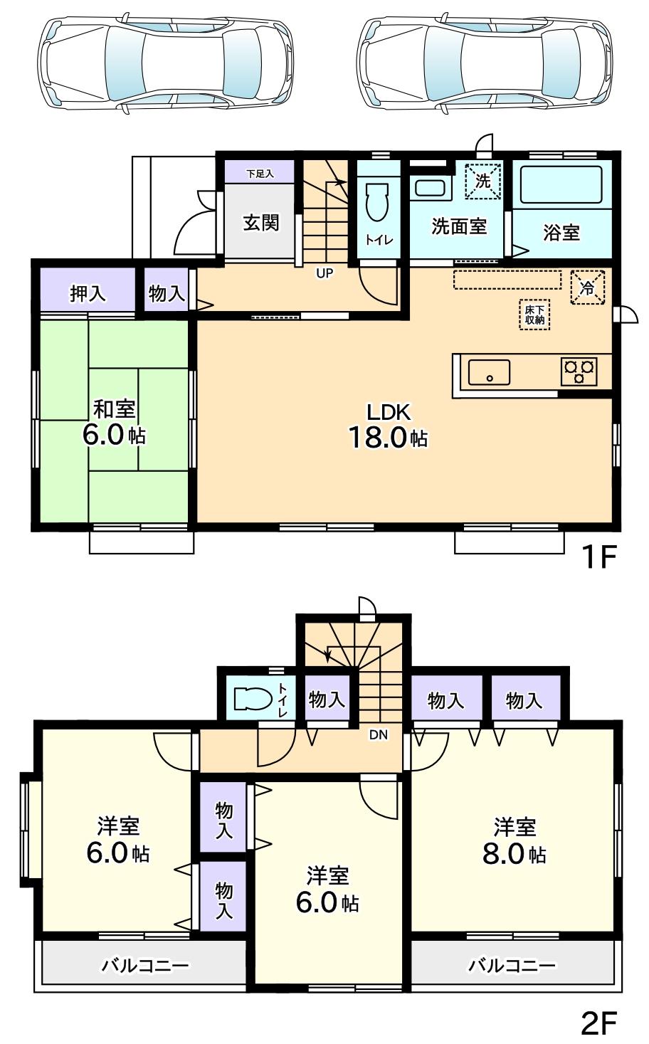 Floor plan. (1 Building), Price 39,900,000 yen, 4LDK, Land area 172.29 sq m , Building area 103.91 sq m