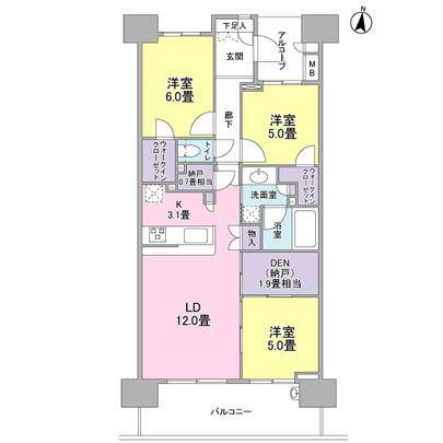 Floor plan. Good per sun per south-facing balcony