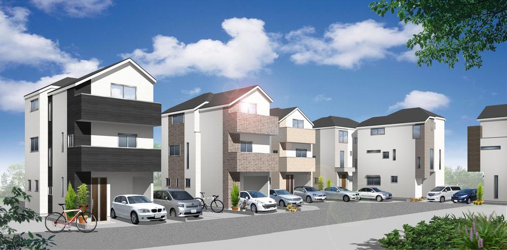 Rendering (appearance). Streetscape complete pre-expected view 30 House of Big community 