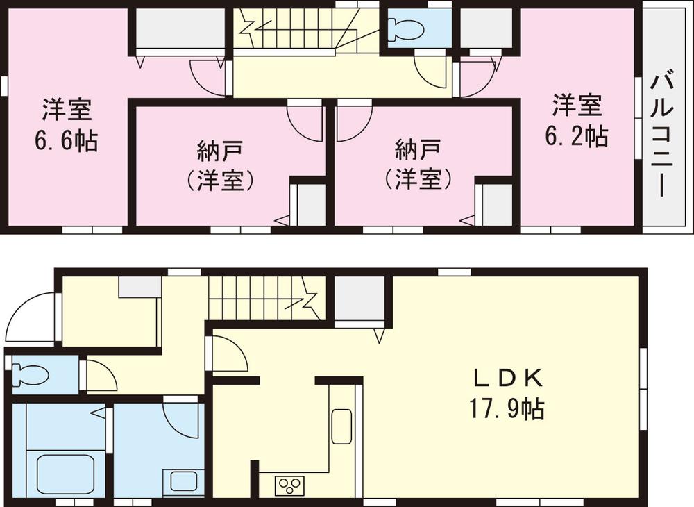 Floor plan. (1 Building), Price 33,800,000 yen, 4LDK, Land area 108.39 sq m , Building area 93.78 sq m