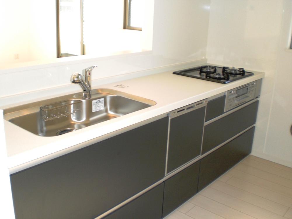 Kitchen. System kitchen dishwasher equipped