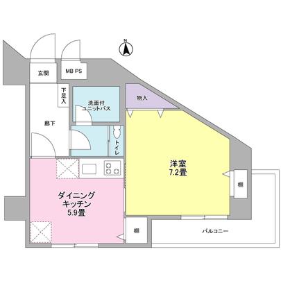 Floor plan. ■ Floor plan of 1DK type