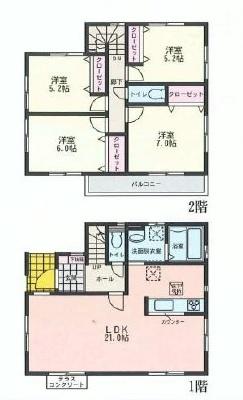 Floor plan. 49,800,000 yen, 4LDK, Land area 123.12 sq m , Building area 101.85 sq m