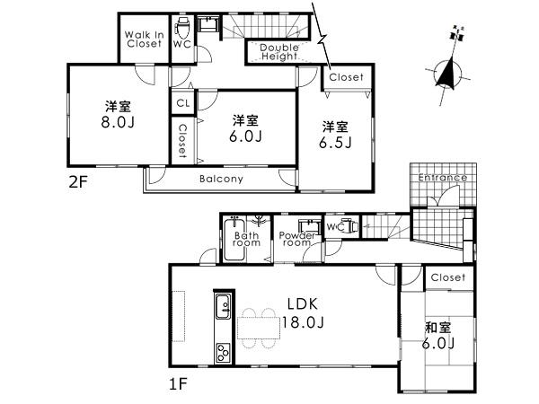 Floor plan. 44,800,000 yen, 4LDK, Land area 151.44 sq m , Building area 111.89 sq m floor plan