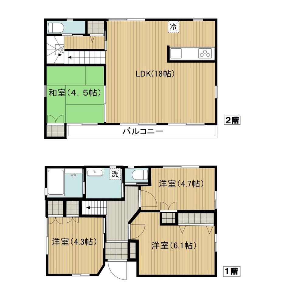 Floor plan. (B), Price 41,800,000 yen, 4LDK, Land area 74.49 sq m , Building area 90.3 sq m