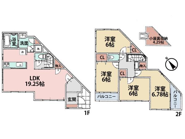 Floor plan. (B), Price 37,800,000 yen, 4LDK, Land area 137.9 sq m , Building area 99.98 sq m