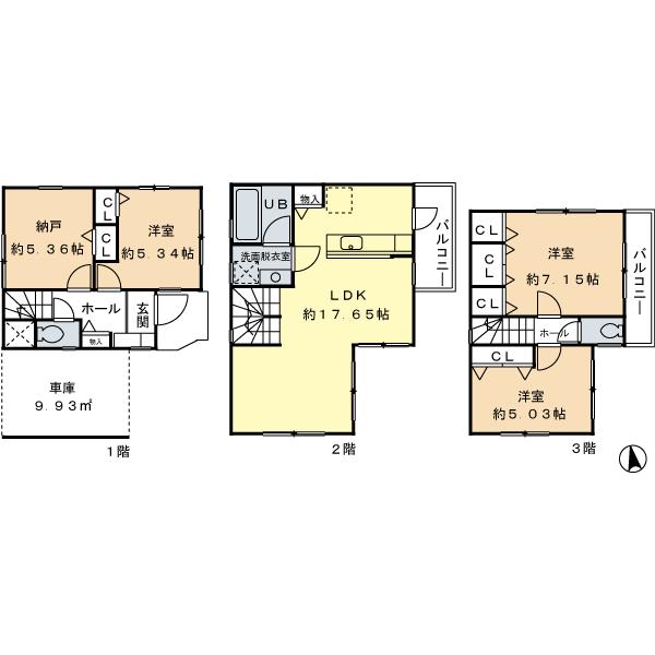 Floor plan. (C Building), Price 35,800,000 yen, 3LDK+S, Land area 66.16 sq m , Building area 102.87 sq m