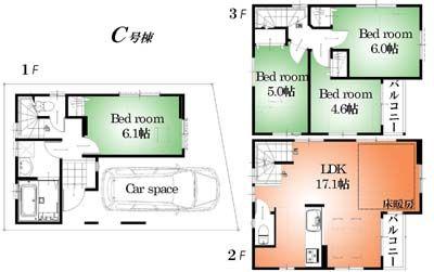 Floor plan. 31,800,000 yen, 4LDK, Land area 52.74 sq m , Building area 86.27 sq m