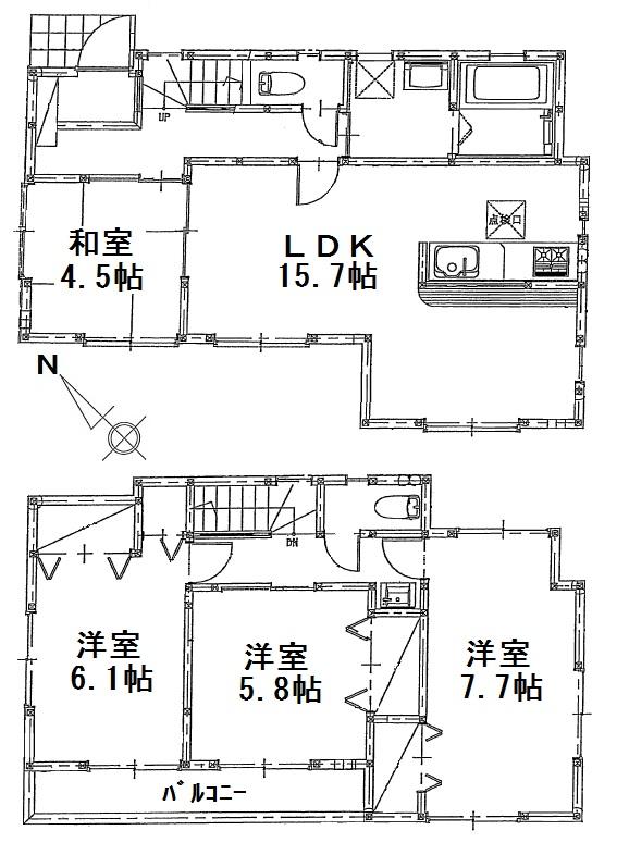 Floor plan. (I Building), Price 42,500,000 yen, 4LDK, Land area 126.01 sq m , Building area 96.52 sq m