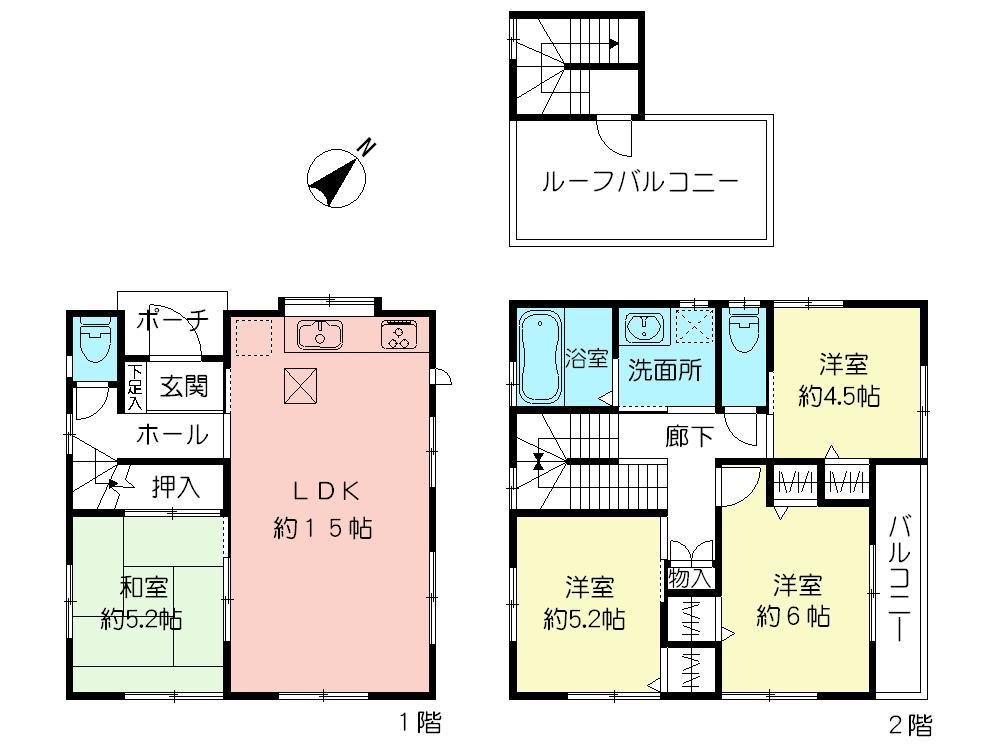 Floor plan. (A Building), Price 41,800,000 yen, 4LDK, Land area 64.41 sq m , Building area 89.9 sq m