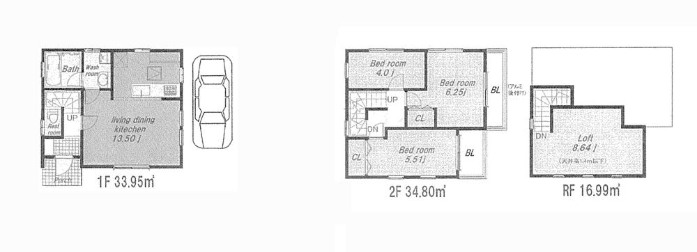 Floor plan. 29,800,000 yen, 3LDK, Land area 68.76 sq m , Building area 68.75 sq m
