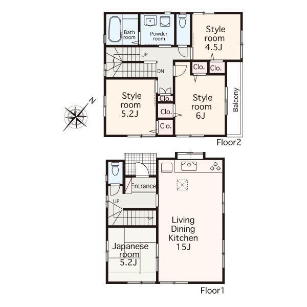 Floor plan. 41,800,000 yen, 4LDK, Land area 64.41 sq m , Building area 89.9 sq m