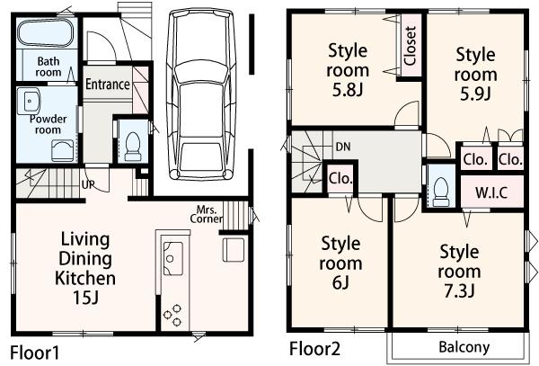 Floor plan. (1), Price 39,800,000 yen, 4LDK, Land area 109.68 sq m , Building area 107.24 sq m