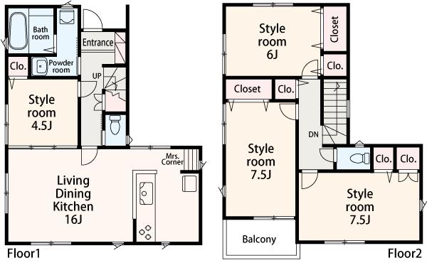 Floor plan. (4), Price 40,800,000 yen, 4LDK, Land area 100 sq m , Building area 98.55 sq m