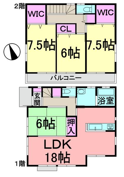 Floor plan. (B Building), Price 39,800,000 yen, 4LDK, Land area 138.67 sq m , Building area 109.3 sq m