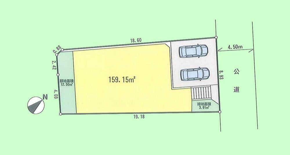 Compartment figure. Land price 29,800,000 yen, Land area 159.15 sq m