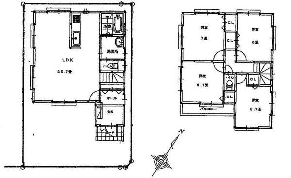 Floor plan. 46,500,000 yen, 4LDK, Land area 103.94 sq m , Building area 101.98 sq m